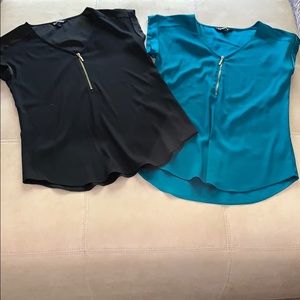 Two Express Satin Half Zip Tops